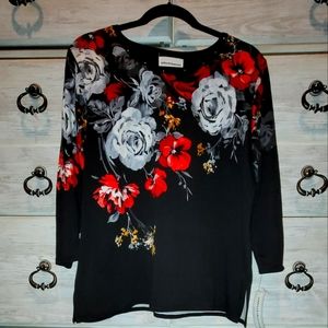 Floral Top 3/4 length sleeve-NEW